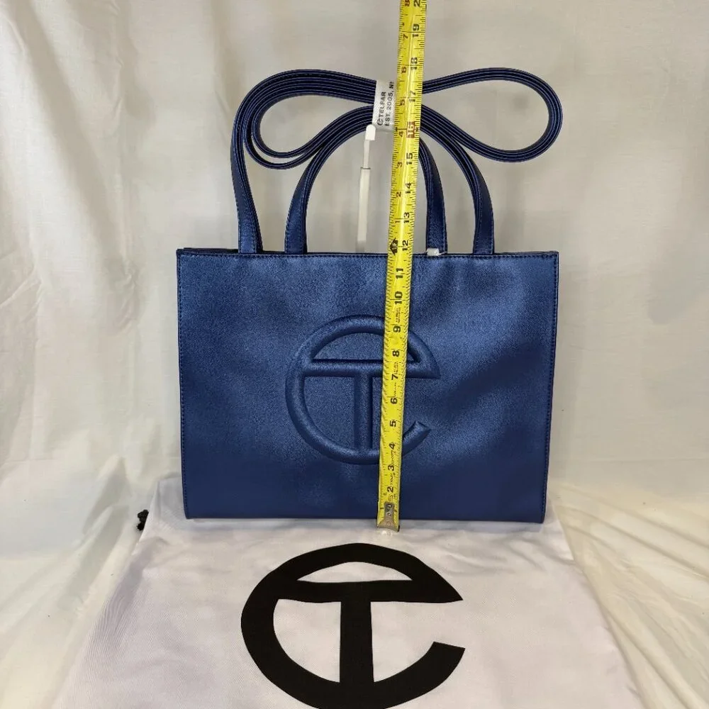 Telfar, Cobalt (Metallic Blue) Medium Shopping Bag, NWT - Picture 6 of 11
